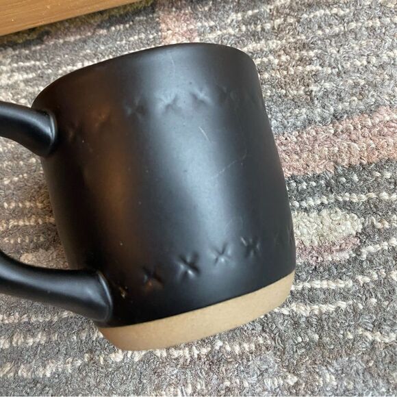 Hearth & Hand black matte X design Coffee Stoneware Mug - Picture 1 of 8